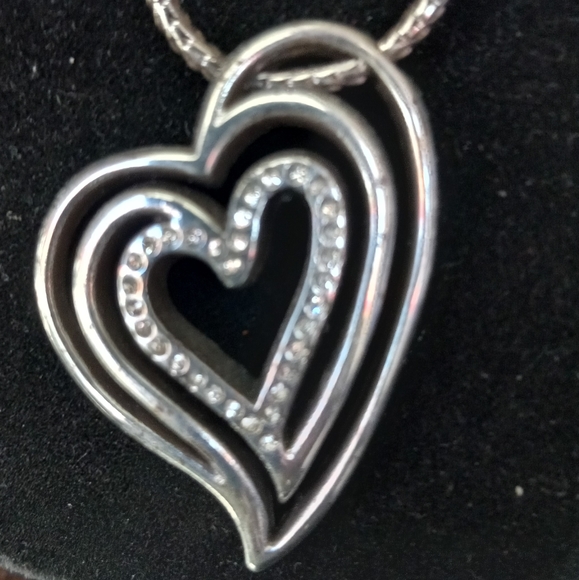 Brighton Big Swirl Heart with crystals design in three tiers 20 inch bracelet. - Picture 1 of 5